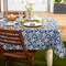 Nautical Blue Floral Print Outdoor Tablecloth with Zipper, 60" x 84"